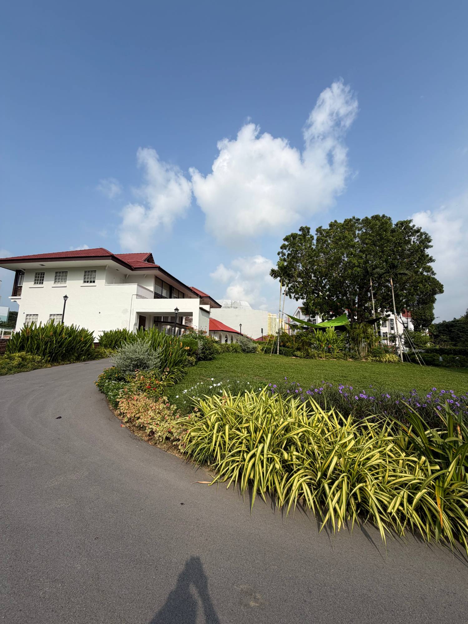 The iCLINIC™ at Perennial Wellness — white two-storey colonial building with red roof at 106 Jervois Road, surrounded by lawns and tropical garden beds
